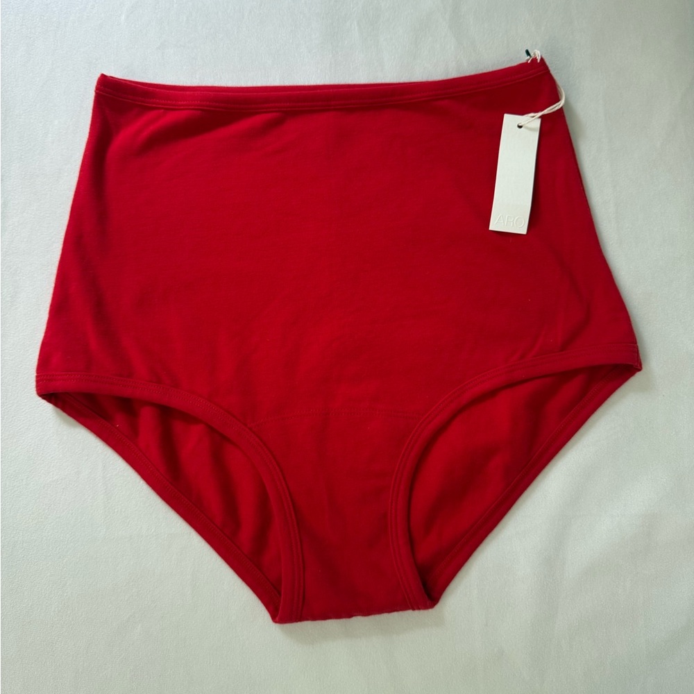 ARQ Organic Cotton High Waist Hi Rise Undies Cherry Red
